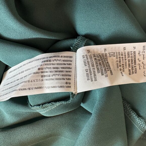 Abercrombie & Fitch Shoulder Tie Maxi Wrap Dress, Green, XS - Picture 4 of 4